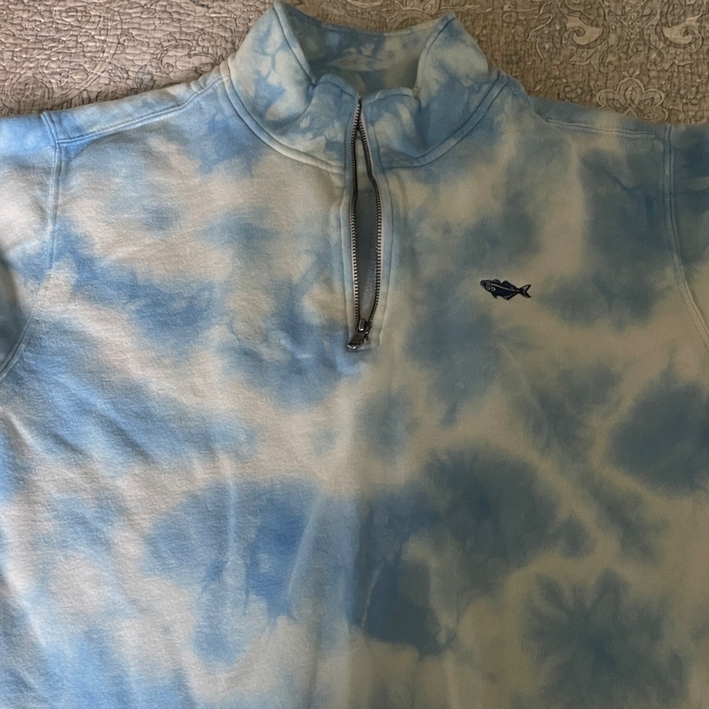 Blue Tie-Dye Quarter-Zip Sweatshirt